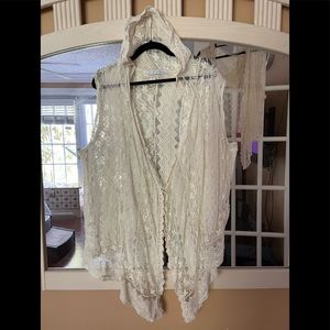 Hooded Lacey Boho wrap, shawl